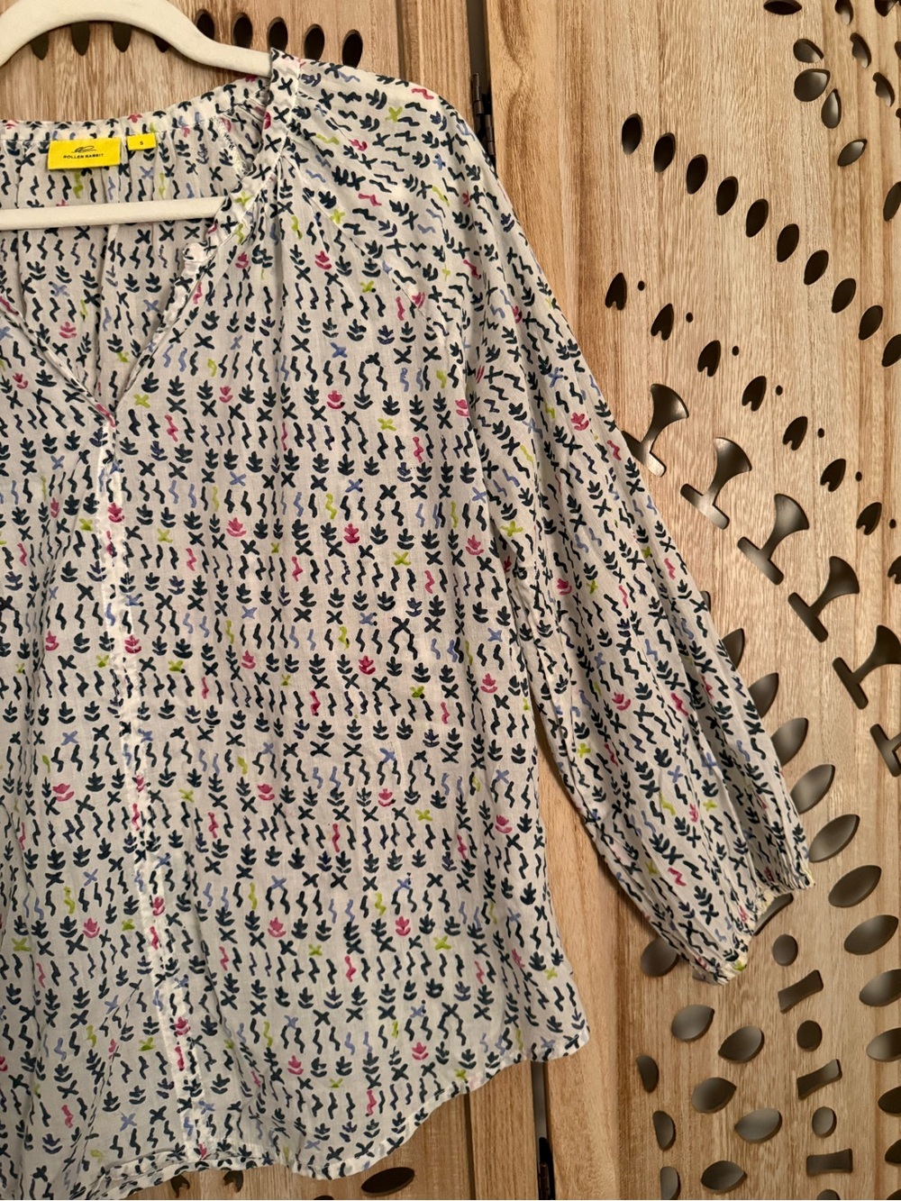 Roller Rabbit Flowy Printed Cotton Top Made In India - Picture 3 of 7